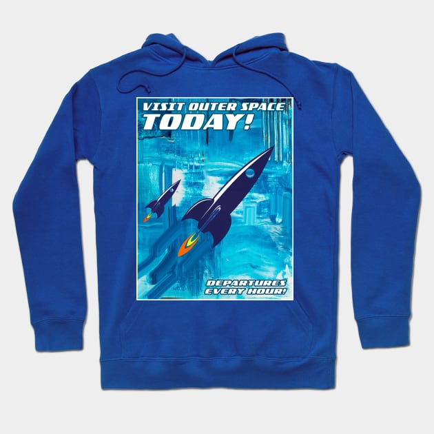 Visit Outer Space! Blue Hoodie by Vandalay Industries